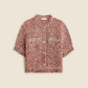J. Crew Red Tweed Cardigan
